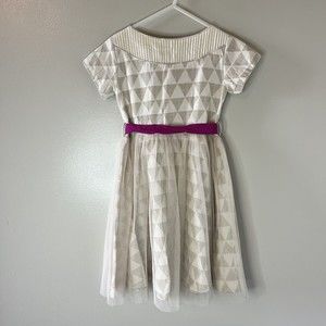 Mia Joy Joyfolie Girls Dress Short Sleeve Beige Pink Size 5